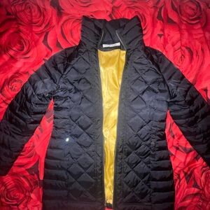 Kenneth Cole Black Quilted Puffer with Gold Lining